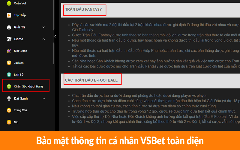 Bảo mật thông tin cá nhân VSBet toàn diện Bảo mật thông tin cá nhân VSBet toàn diện