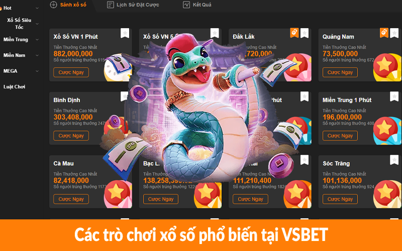 Các trò chơi xổ số phổ biến tại VSBET