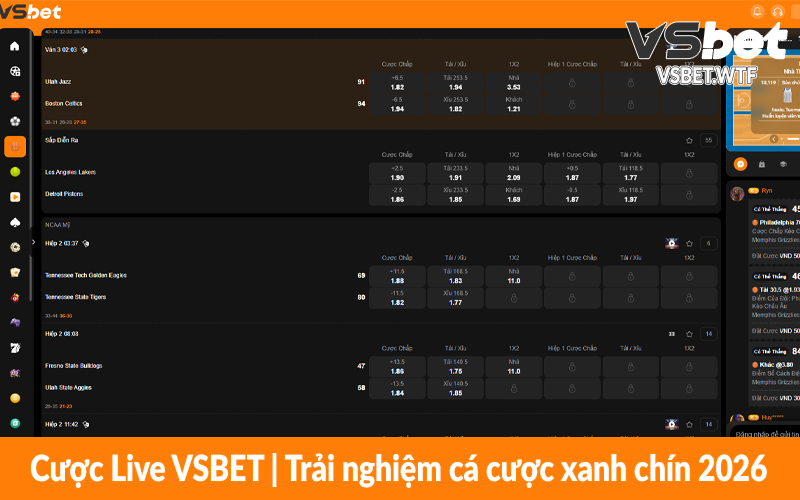 Cược Live VSBET - Trải nghiệm cá cược xanh chín 2026