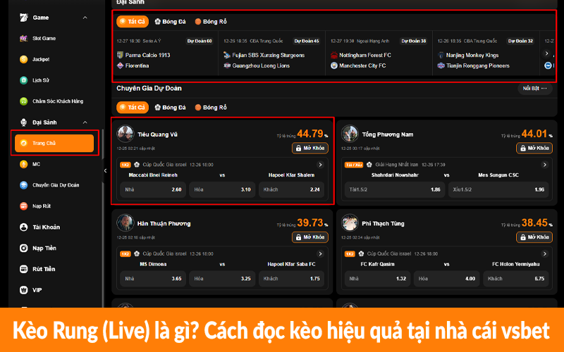 Kèo Rung (Live) là gì? Cách đọc kèo hiệu quả tại nhà cái vsbet