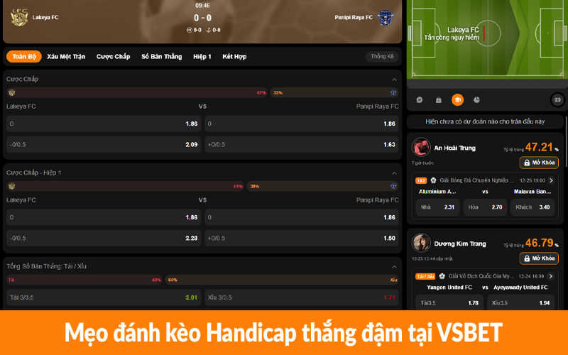 Mẹo đánh kèo Handicap thắng đậm tại VSBET