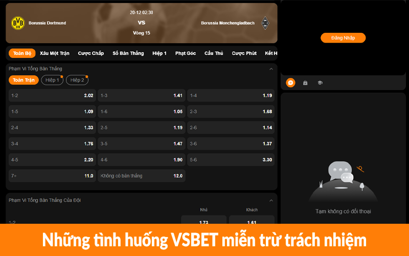 Những tình huống VSBET miễn trừ trách nhiệm