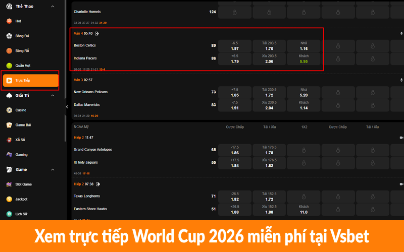 Xem trực tiếp World Cup 2026 miễn phí tại Vsbet